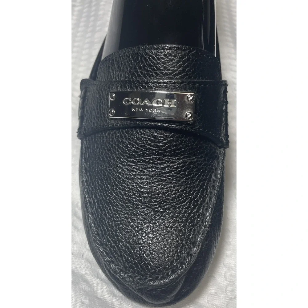 COACH Fredrica Black Leather Loafer Flats Women's sz 8B Shoes Very Little Wear - Picture 3 of 10